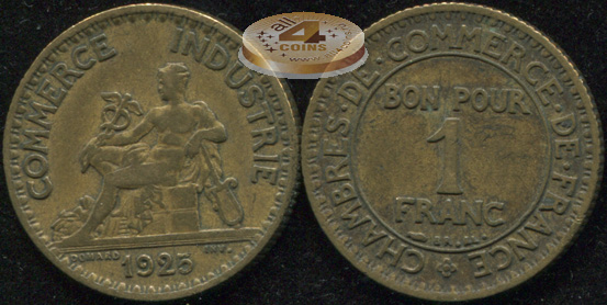 Франция. 1 франк. 1925 (VF)