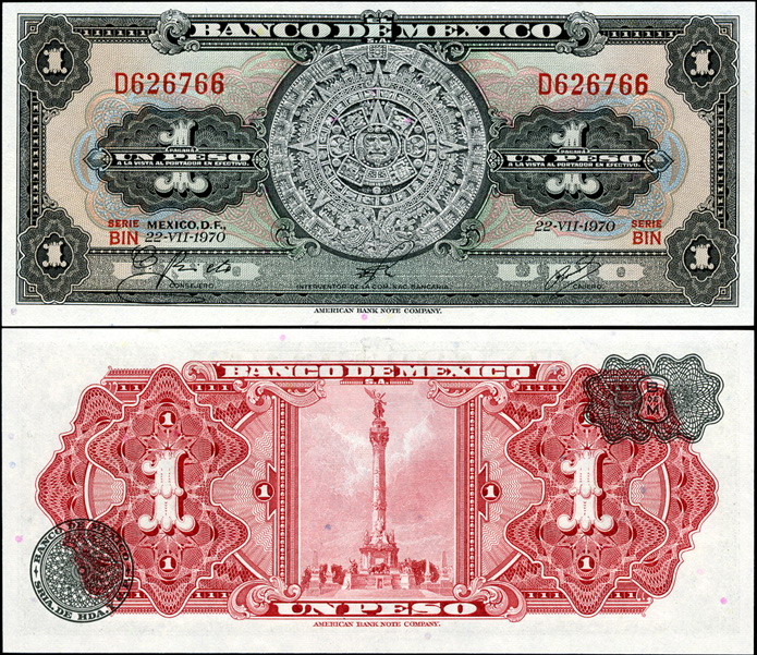 Мексика. 1 песо (Unc) 1970