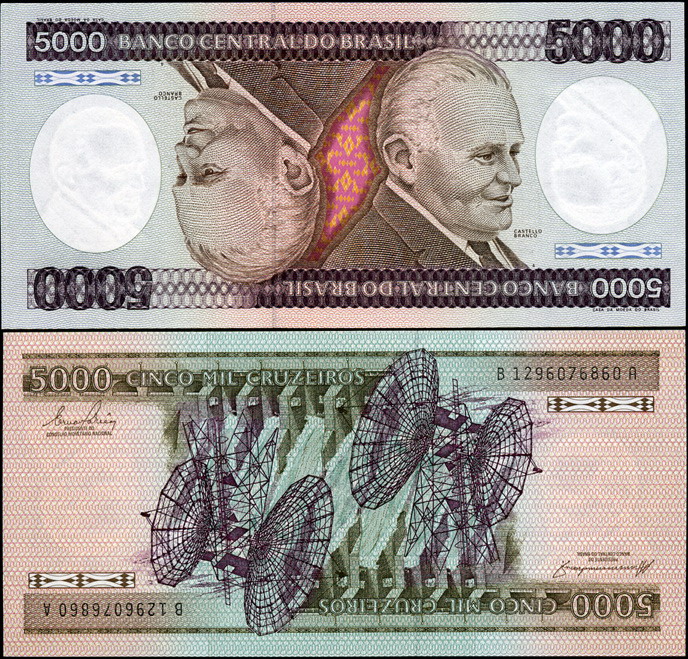 Бразилия. 5000 крузейро (Unc) 1984