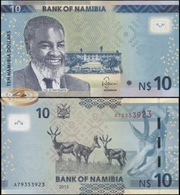 Намибия. 10 долларов (Unc) 2015