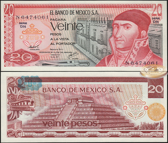 Мексика. 20 песо (Unc) 1977