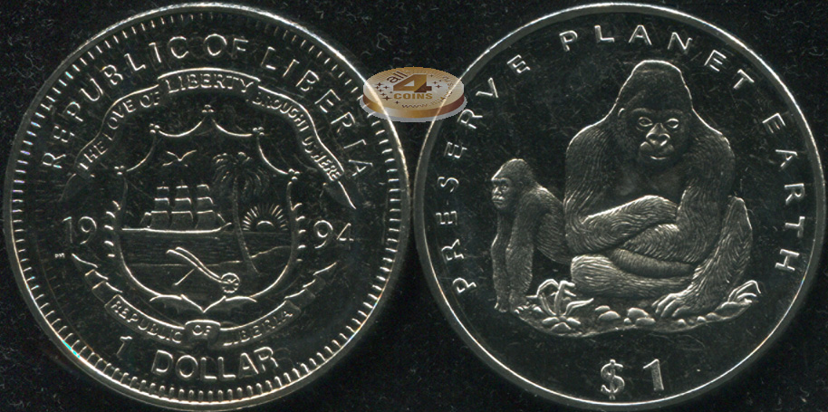 Либерия. 1 доллар. 1994 (Unc)
