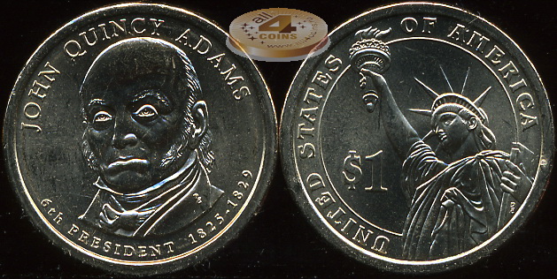 США. 1 доллар. 2008.P (Unc) Джон Куинси Адамс