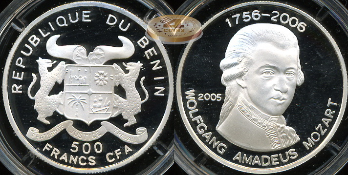 Бенин. 500 франков КФА. 2005 (Proof. Серебро)