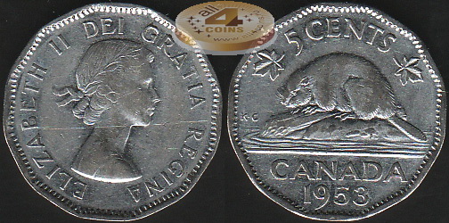 Канада. 5 центов. 1953 (XF+)