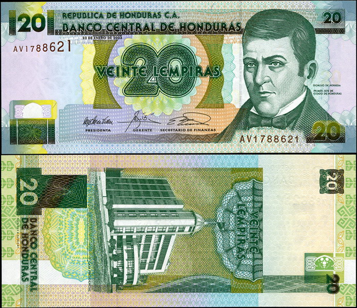 Гондурас. 20 лемпир (Unc) 2003