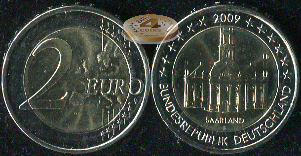 Германия. 2 евро. 2009.F (Unc. Биметалл)