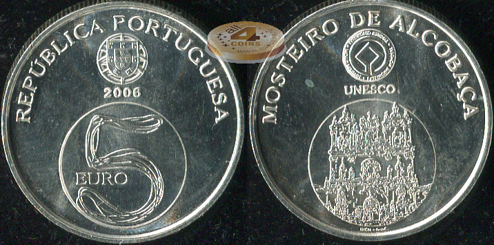 Португалия. 5 евро. 2006 (Unc. Серебро)