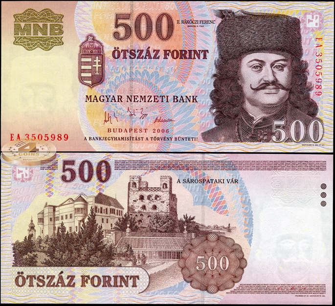 Венгрия. 500 форинтов (Unc) 2006