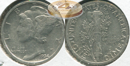 США. 10 центов [Дайм]. 1934 (XF. Серебро)