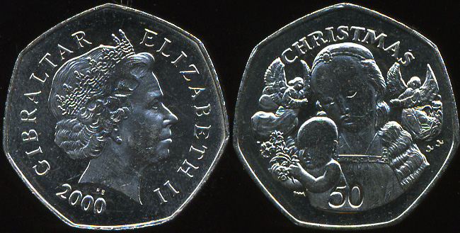 Гибралтар. 50 пенсов. 2000 (Unc)