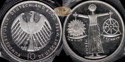 Германия (ФРГ). 10 марок. 2000 J (Proof. Серебро)