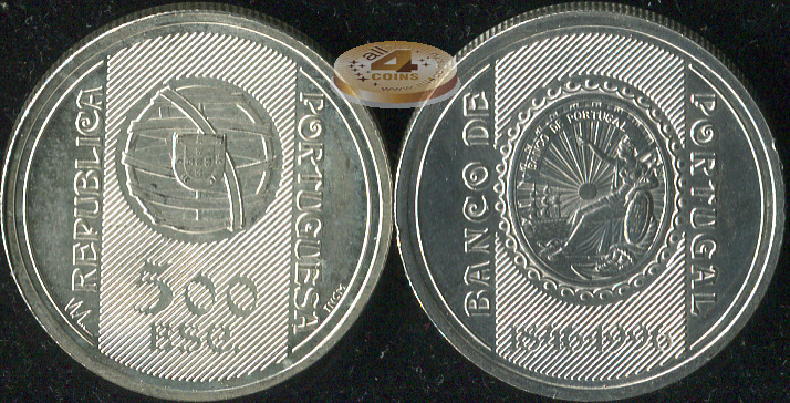 Португалия. 500 эскудо. 1996 (Unc. Серебро)
