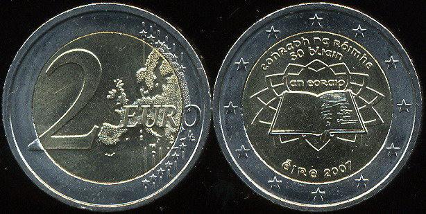 Ирландия. 2 евро. 2007 (Unc. Биметалл)