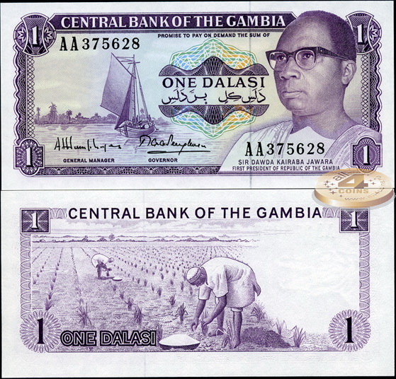 Гамбия. 1 даласи (Unc) 1971-87