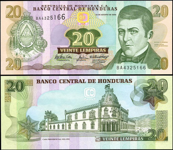 Гондурас. 20 лемпир (Unc) 2004