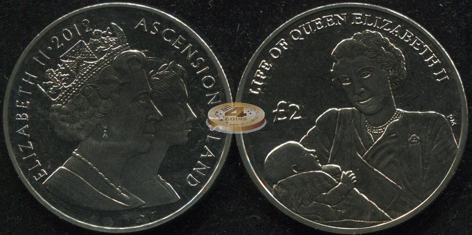 Остров Вознесения. 2 фунта. 2012 (Unc)
