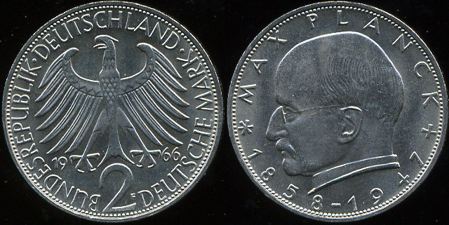 Германия (ФРГ). 2 марки (Unc) 1966 F