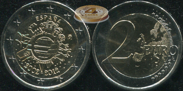 Испания. 2 евро. 2012 (Unc. Биметалл)