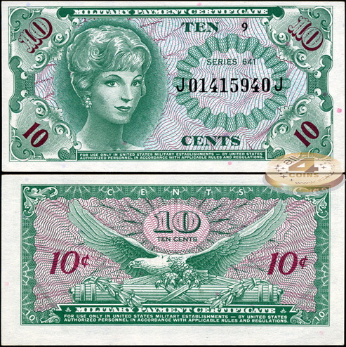 США. 10 центов (Unc) 1965