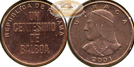 Панама. 1 центезимо. 2001 (Unc)