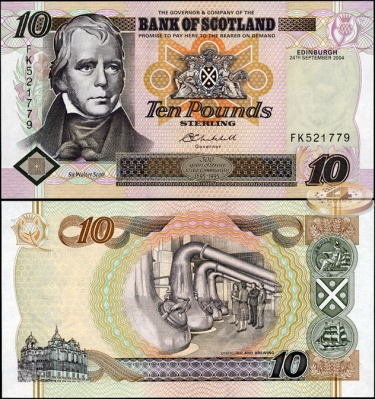 Шотландия. 10 фунтов (Unc) 2004