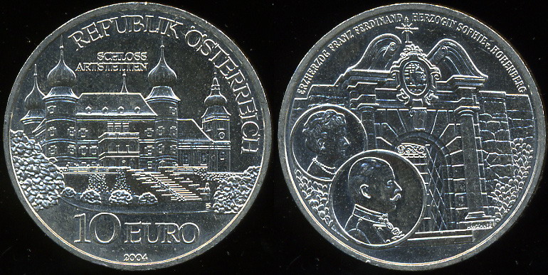 Австрия. 10 евро. 2004 (Unc. Серебро)