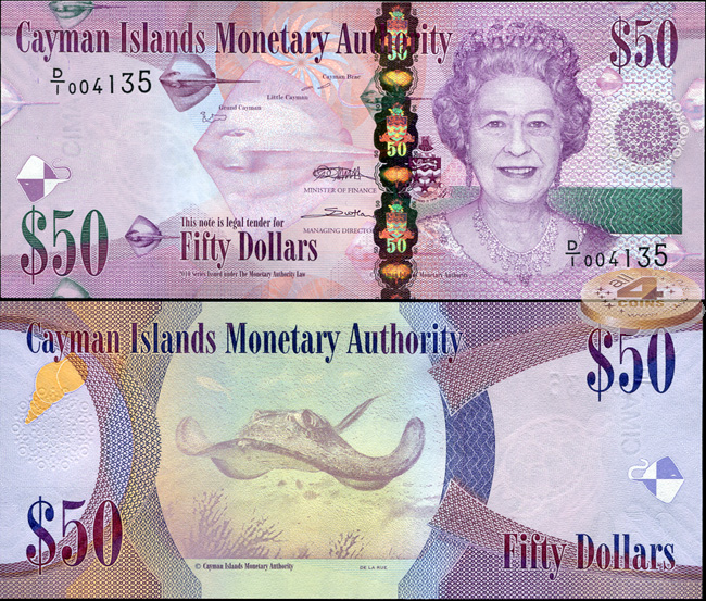 Каймановы о-ва. 50 долларов (Unc) 2010