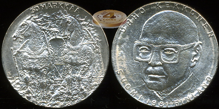 Финляндия. 50 марок. 1981 (Unc. Серебро)