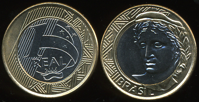 Бразилия. 1 реал. 2006 (Unc)