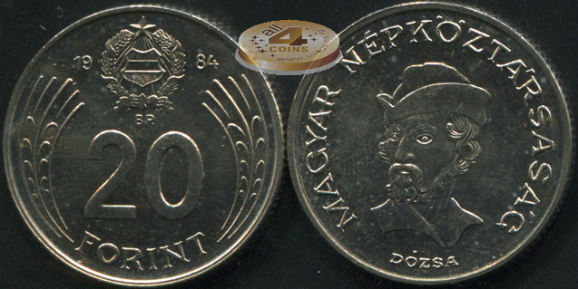 Венгрия. 20 форинтов. 1984 (Unc)