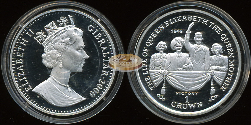 Гибралтар. 1 крона. 2000 (Proof. Серебро)
