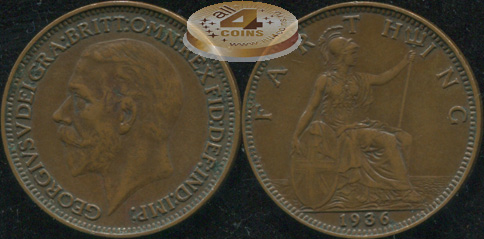 Великобритания. 1 фартинг. 1936. (XF+)