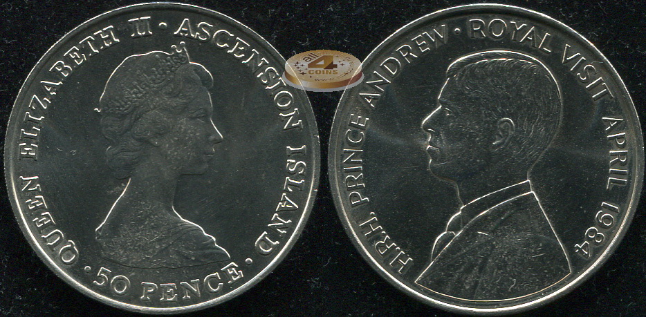 Остров Вознесения. 50 пенсов. 1984 (Unc)