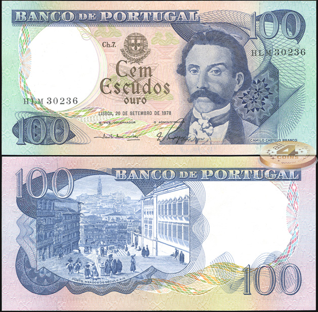Португалия. 100 эскудо (Unc) 1978