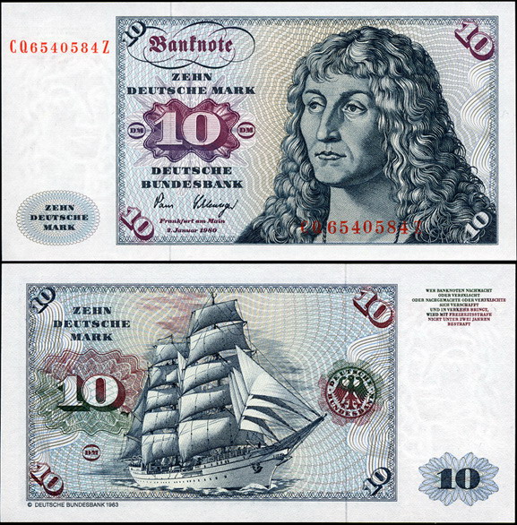 Германия (ФРГ). 10 марок (Unc) 1980