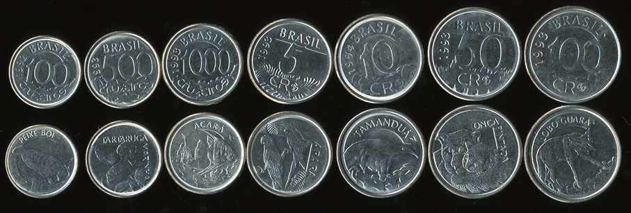 Бразилия. Набор №1 (7 монет) 1992-94