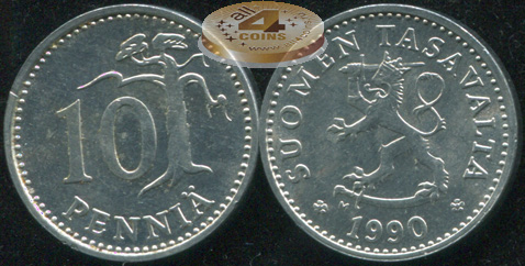 Финляндия. 10 пенни. 1990.M (Unc)
