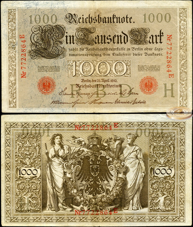 Германия [Кайзер рейх]. 1000 марок (VF) 1910