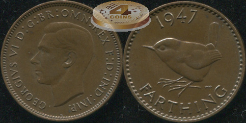 Великобритания. 1 фартинг. 1947. (aUnc)