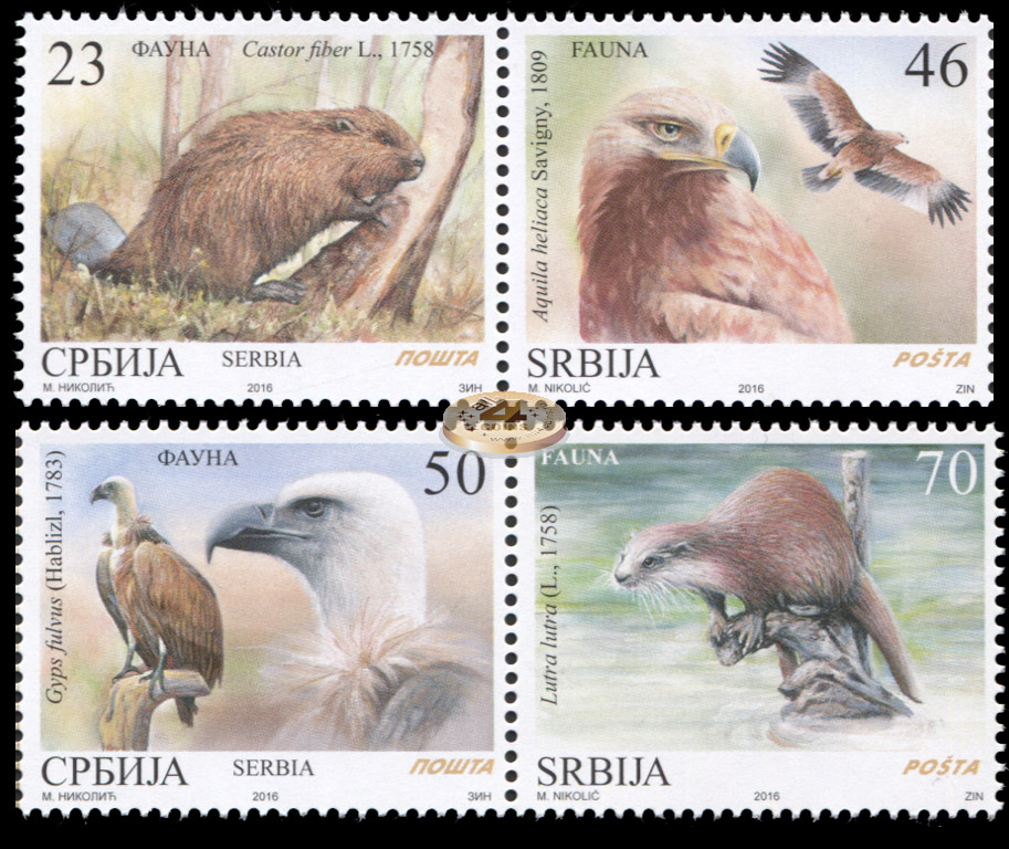 Сербия. 2016. Фауна (Серия. MNH OG)