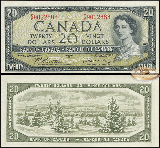 Канада. 20 долларов (Unc) 1954