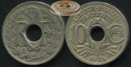 Франция. 10 сантимов. 1926 (VF)