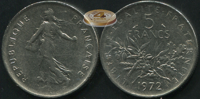 Франция. 5 франков. 1972 (XF)