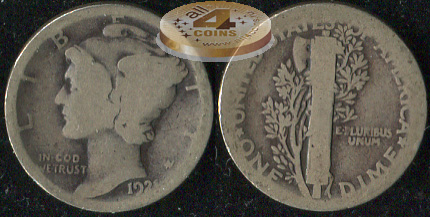 США. 10 центов (Дайм). 1921 (G. Серебро)
