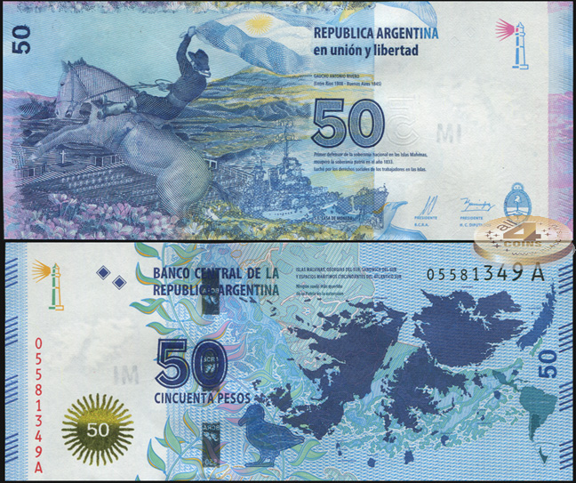 Аргентина. 50 песо (Unc) 2015