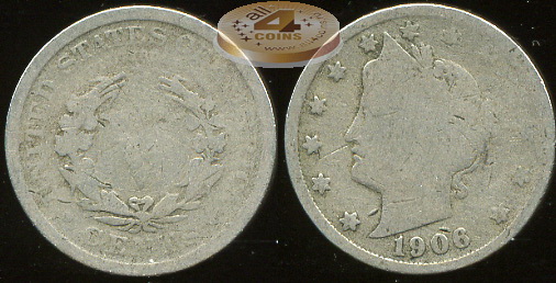 США. 5 центов. 1906 (aG)