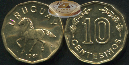 Уругвай. 10 центезимо. 1981 (Unc)