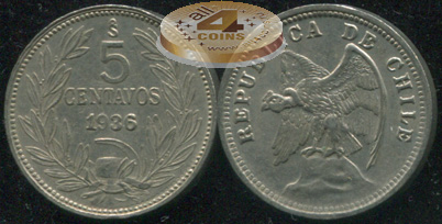 Чили. 5 центаво. 1936 (XF)