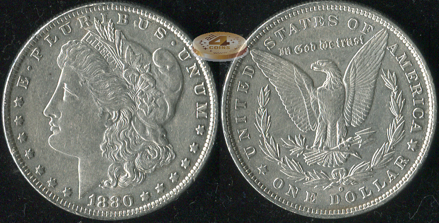 США. 1 доллар. 1880.O (aUnc+. Серебро)